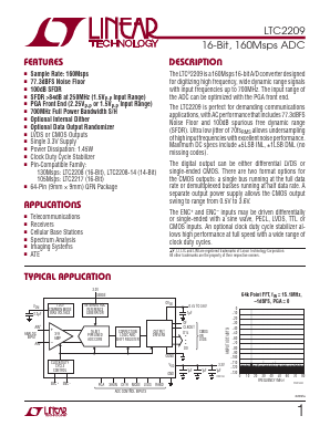 LTC2209IUP-PBF Datasheet PDF Linear Technology
