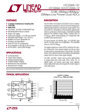 LTC2265IUJ-12 Datasheet PDF Linear Technology