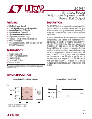 LTC2934CDC-1-TRPBF Datasheet PDF Linear Technology