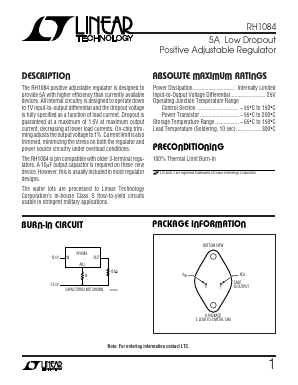 RH1084 Datasheet PDF Linear Technology