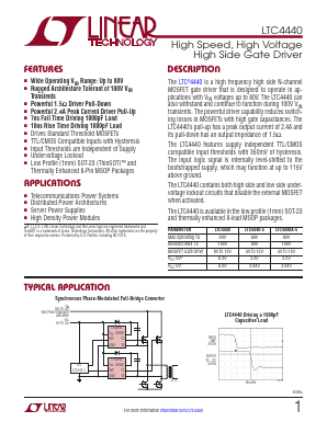 LTC4440ES6TRPBF Datasheet PDF Linear Technology