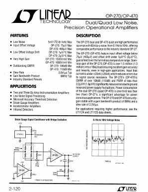 OP-270A Datasheet PDF Linear Technology