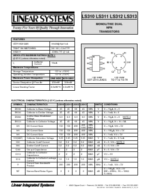 LS310-3 Datasheet PDF Linear Technology
