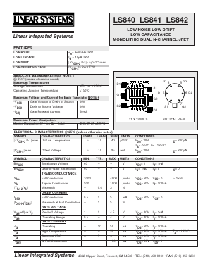 LS842 Datasheet PDF Linear Technology
