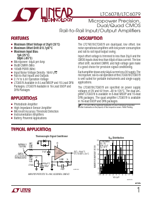 LTC6078DD Datasheet PDF Linear Technology