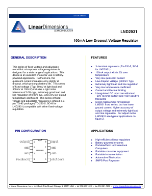 LND2931-10 Datasheet PDF Linear Dimensions Semiconductor