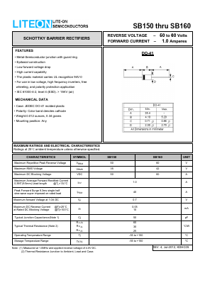 SB150 Datasheet PDF LiteOn Technology
