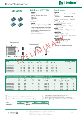 SMD0603P025TF Datasheet PDF Littelfuse, Inc