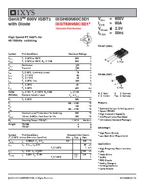 IXGT60N60C3D1 Datasheet PDF Littelfuse, Inc