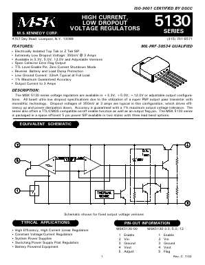 MSK5130-5TU Datasheet PDF M.S. Kennedy