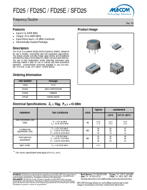 FD25C Datasheet PDF M/A-COM Technology Solutions, Inc.