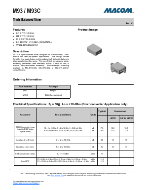 M93 Datasheet PDF M/A-COM Technology Solutions, Inc.