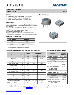 CA181 Datasheet PDF M/A-COM Technology Solutions, Inc.