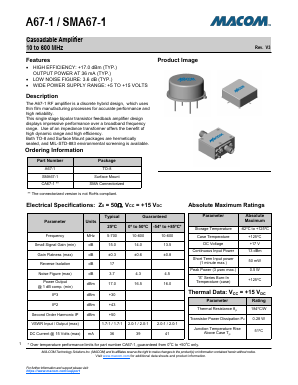 A67-1 Datasheet PDF M/A-COM Technology Solutions, Inc.