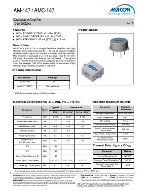 AMC-147-SMA Datasheet PDF M/A-COM Technology Solutions, Inc.