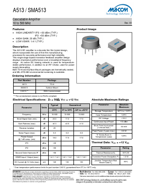 SMA513 Datasheet PDF M/A-COM Technology Solutions, Inc.
