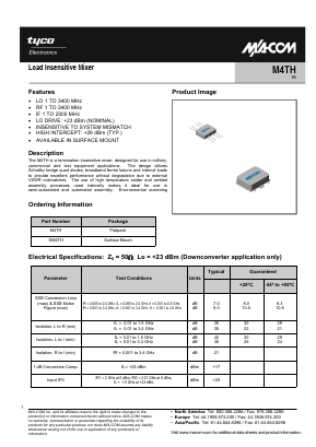 M4TH Datasheet PDF M/A-COM Technology Solutions, Inc.