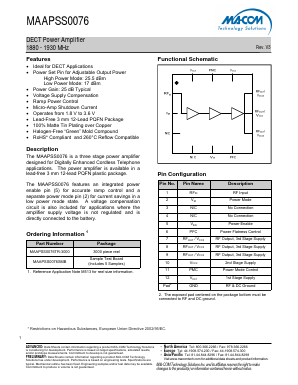MAAPSS0076TR-3000 Datasheet PDF M/A-COM Technology Solutions, Inc.