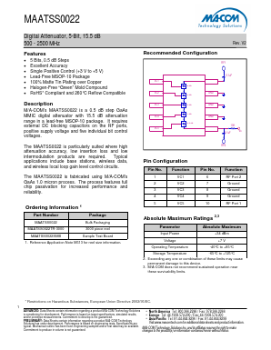 MAATSS0022 Datasheet PDF M/A-COM Technology Solutions, Inc.