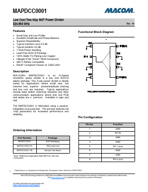 MAPDCC0001TR Datasheet PDF M/A-COM Technology Solutions, Inc.