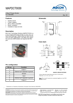 MAPD-007985-CT30TB Datasheet PDF M/A-COM Technology Solutions, Inc.