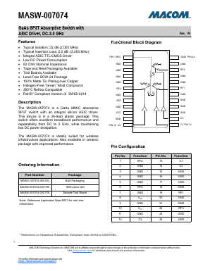 MASW-007074-000100 Datasheet PDF M/A-COM Technology Solutions, Inc.