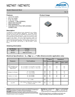 MZ7407 Datasheet PDF M/A-COM Technology Solutions, Inc.