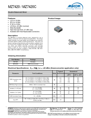 MZ7420C Datasheet PDF M/A-COM Technology Solutions, Inc.