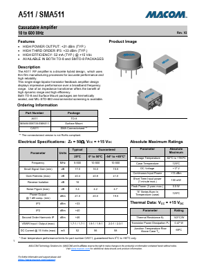CA511 Datasheet PDF M/A-COM Technology Solutions, Inc.