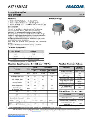 CA37 Datasheet PDF M/A-COM Technology Solutions, Inc.