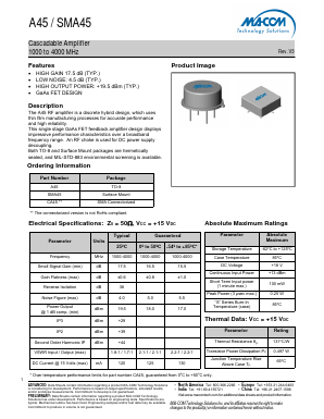 CA45 Datasheet PDF M/A-COM Technology Solutions, Inc.
