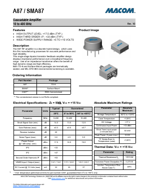 SMA87 Datasheet PDF M/A-COM Technology Solutions, Inc.