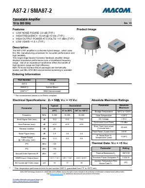 SMA87-2 Datasheet PDF M/A-COM Technology Solutions, Inc.