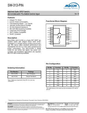 SW-313-PIN Datasheet PDF M/A-COM Technology Solutions, Inc.