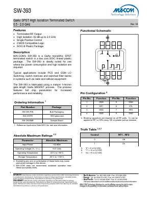 SW-393-PIN Datasheet PDF M/A-COM Technology Solutions, Inc.