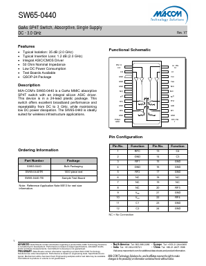 SW65-0440 Datasheet PDF M/A-COM Technology Solutions, Inc.