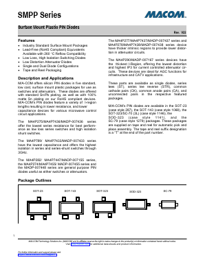 MA4P282-287T Datasheet PDF M/A-COM Technology Solutions, Inc.