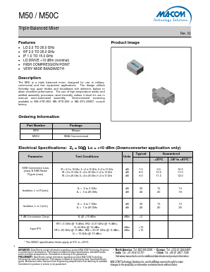 M50C Datasheet PDF M/A-COM Technology Solutions, Inc.