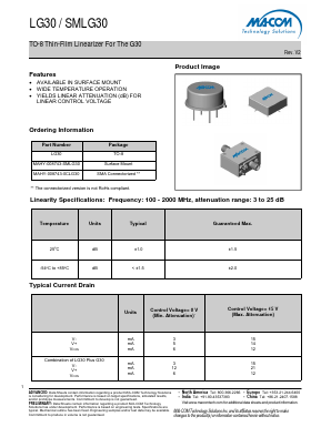 LG30 Datasheet PDF M/A-COM Technology Solutions, Inc.