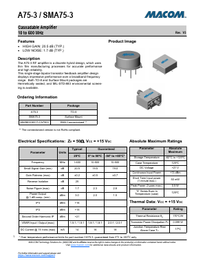 A75-3 Datasheet PDF M/A-COM Technology Solutions, Inc.