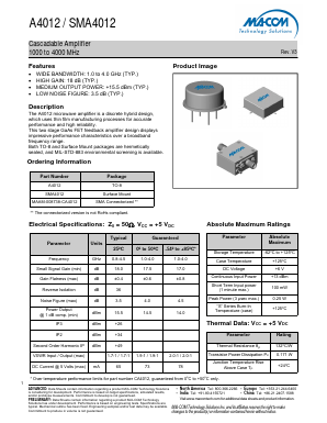 A4012 Datasheet PDF M/A-COM Technology Solutions, Inc.