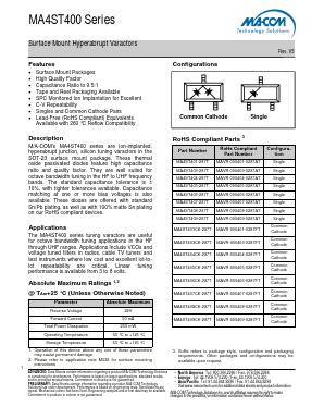 MA4ST401 Datasheet PDF M/A-COM Technology Solutions, Inc.