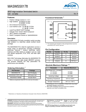 MASWSS0178_V4 Datasheet PDF M/A-COM Technology Solutions, Inc.