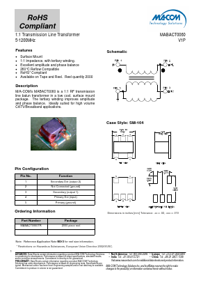 MABACT0060 Datasheet PDF M/A-COM Technology Solutions, Inc.