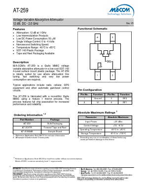 AT-259 Datasheet PDF M/A-COM Technology Solutions, Inc.