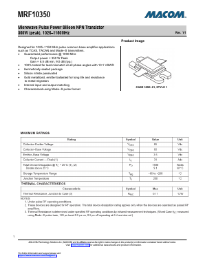 MRF10350 Datasheet PDF M/A-COM Technology Solutions, Inc.