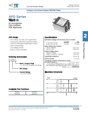 3AYO1 Datasheet PDF Tyco Electronics
