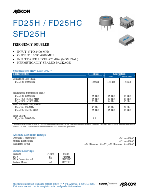 SFD25H Datasheet PDF Tyco Electronics
