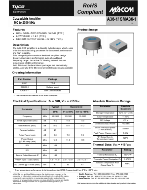 SMA36-1 Datasheet PDF Tyco Electronics