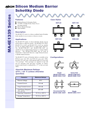 MA4E1339 Datasheet PDF Tyco Electronics